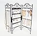 Mango Steam 3-Panel Organizer for Hanging Earrings, Bracelets, & Necklaces, Black