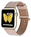 JSGJMY Compatible for Iwatch Band 38mm 40mm S/M Women Genuine Leather Loop Replacement Strap Compatible for iWatch Series 4 (40mm) Series 3 2 1 (38mm),Light tan with Series 2/1 Gold Clasp