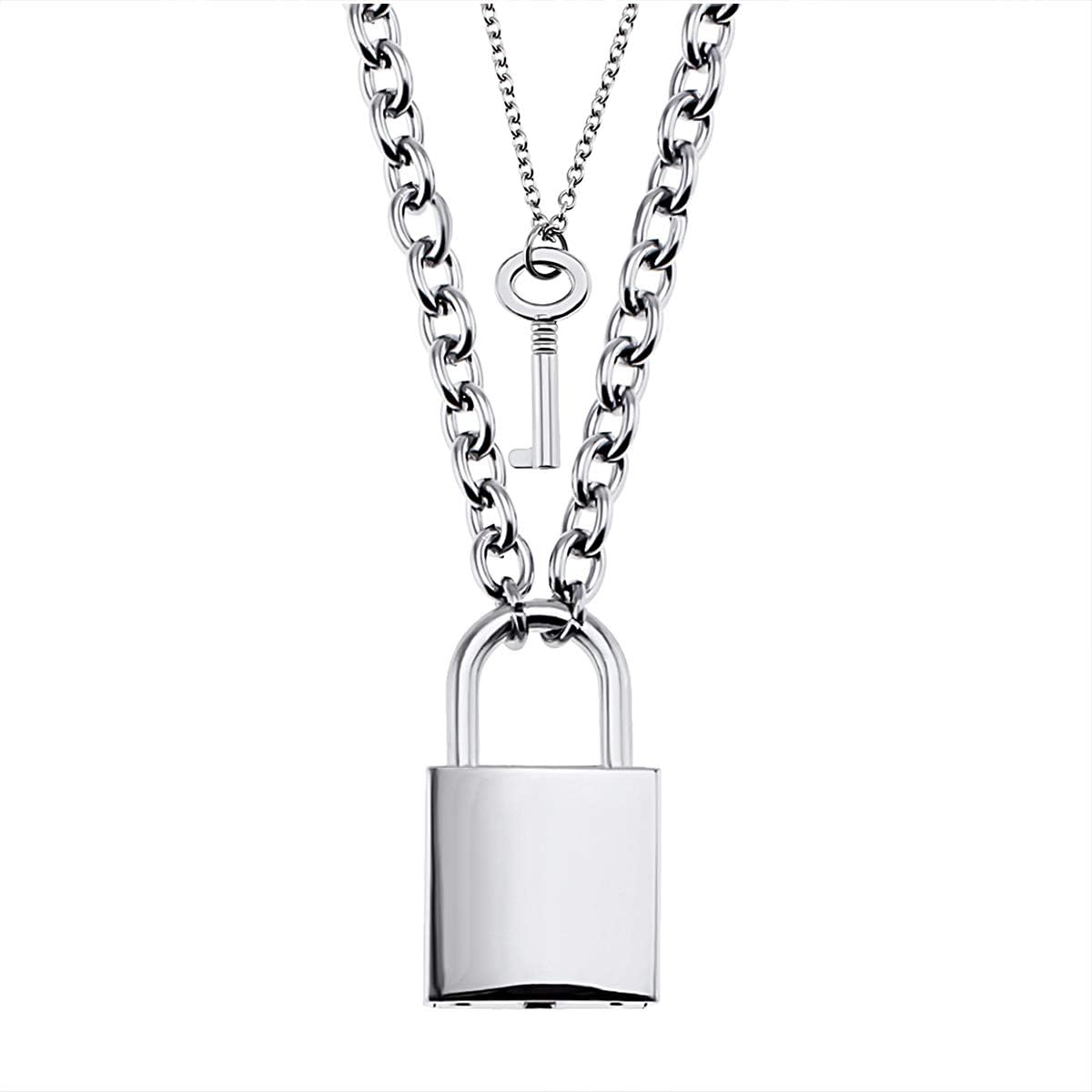 Vagalbox Padlock Key Necklace Eboy Egirl Hip-hop Punk Chain for Men Women Boys Girls