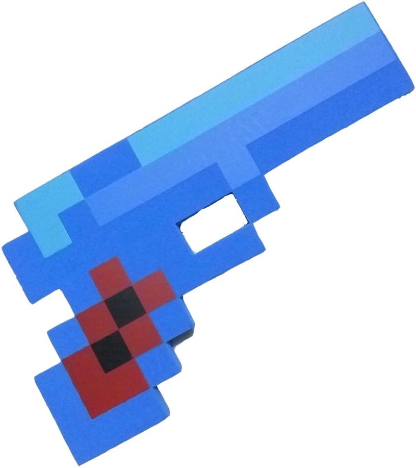 Pixelated Black Foam Gun Toy 10"