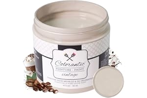 Colorantic | CAPPUCCINO Chalk Paint for Furniture DIY- Multi-Surface Craft Paint | LIGHT COFFEE Decorative Painting for Wood (16 oz)
