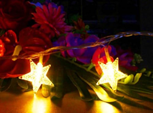 Remote Control LED Star String Light With 8 Working Modes (40 LED/15ft length, Warm White Glow, Battery Powered )