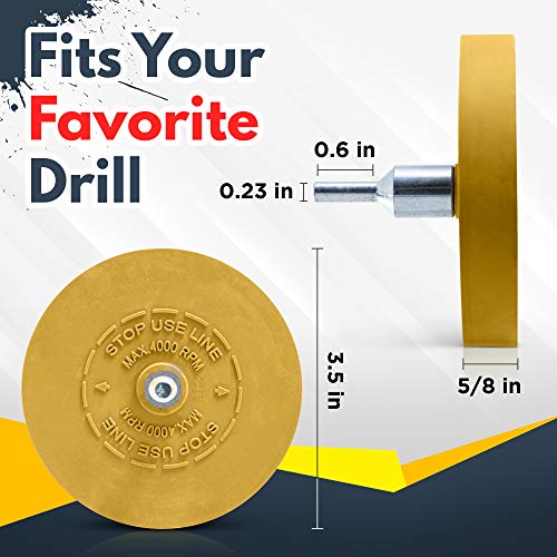 PanzerGlobal Car Decal Remover Wheel Set Compatible With Any Drill