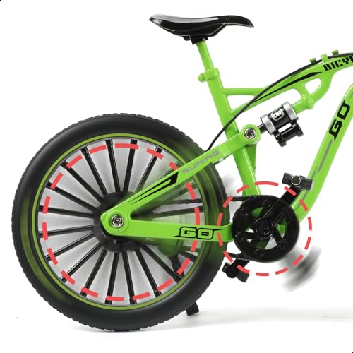 1:8 Scale Die-Cast Alloy Mini Mountain Bike Bicycle Model Toy Finger BMX Toy Desktop Decoration Crafts for Cycling Lovers(Green)