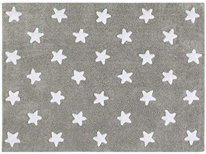 Promotion Tapis De Sol Enfant 120x160 Cm Gris étoiles Blanches