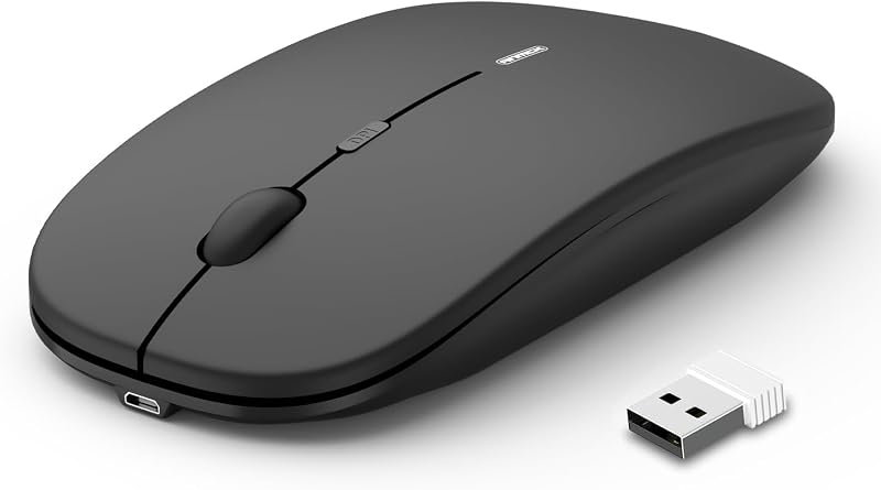 Anmck Wireless Silent Mouse 1600 DPI 2.4G USB Rechargeable Slim Mice