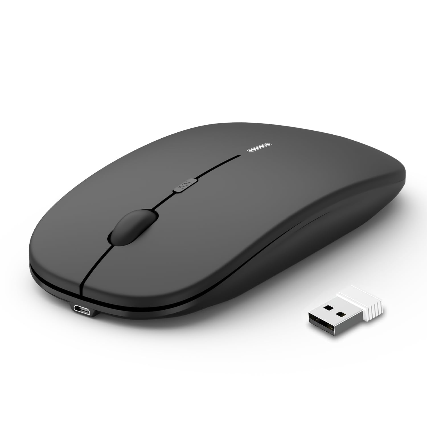 Anmck Wireless Silent Mouse,USB Laptop PC Cordless Rechargeable Slim Mice, 10m Remote Range,1600 DPI 6 Adjustment Levels Noiseless Mini Mouse,Home & Office for Windows