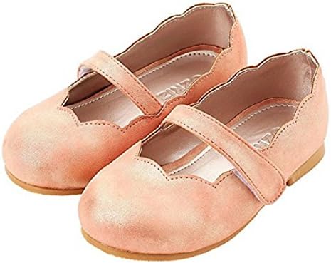 Ozkiz Girls Mary Jane Bow Rhinestone/Pearls Embelishment Throughout Velcro Walker Ballerina Flat Pink 7M