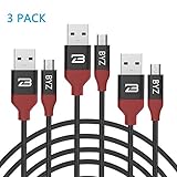 Marvotek USB Cable, 6 ft USB 2.0 to Micro USB Cable Braided, Quick Charge and High Speed Data Sync for Android Smartphone, Samsung Galaxy, HTC, Motorola, Nokia (Black+Red)
