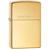 Zippo HP Brass w/ Solid Brass Engraved - 254 | Genuine Windproof Brass Lighter | Gift for Men &amp; Women - Fathers day, Christmas, Halloween, Wedding, Valentine, Anniversary