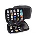 Large Carrying Portable Case With 23 Elastic Bands For Cables, GPS Cases, USB Sticks, Hard Drive, Memory Cards Black EVA Drive, Memory Cards Black EVA