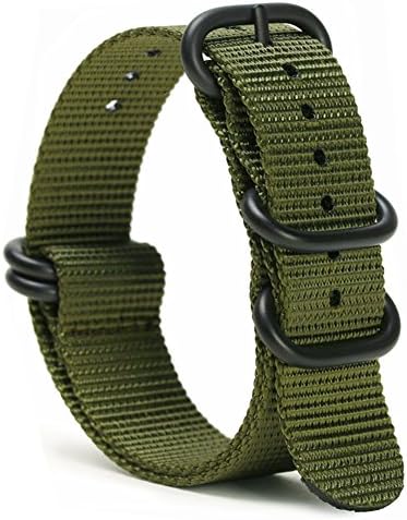 SIMCOLOR 1.5mm Zulu Nylon Watch Bands,Military Nylon Replacement Watch Straps 18mm 20mm 22mm or 24mm