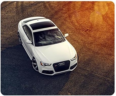 Creative Design Mouse Pad Rectangle Small Mouse Pad Audi Rs5 White Aerial View Rectangle Non-Slip Mousepad Customized Oblong Gaming Mouse Pads