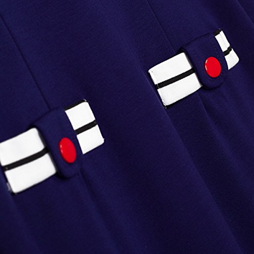 Party Dress เดรส แฟชั่นชุดทำงาน Merope J ผู้หญิงs Round Neck Striped Patchwork Pencil