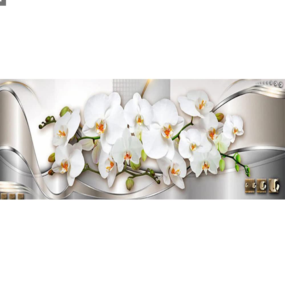 Diamond Painting Flower Orchids Large 110x50 cm (Inner 104x44 cm) Painting by Numbers Orchids Orchid Diamond Art Craft Buddy Crystal Art Diamond Painting kits for Adults Landscapes Diamond Painting