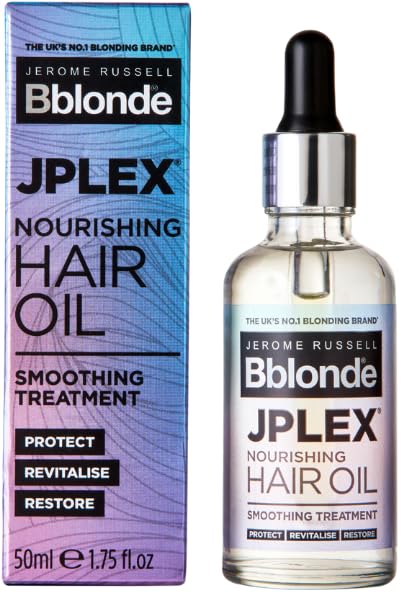 Jerome Russell BBlonde JPLEX Nourishing Hair Oil – Leave In Treatment for Shiny, Smooth, Frizz-Free Hair, With Heat Protection, 50ml