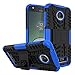 Yiakeng for Moto Z Play Droid Case, Shockproof Impact Protection Tough Rugged Dual Layer Protective Case Cover with Kickstand for Motorola Moto Z Play Droid (Blue)