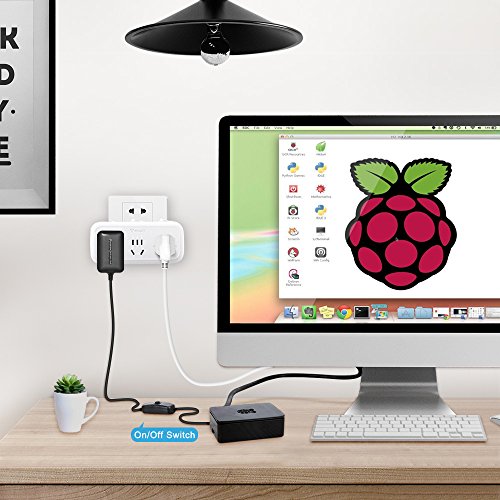 BSSPOWER Power Supply Charger Adapter 5V 3A (3000mA) Micro USB with On / Off Switch Cord 1.5M/5Ft for Raspberry Pi 3 2 3B Zero