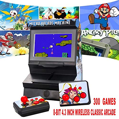 SHZONS Mini Arcade Game Machine,300 Classic Handheld Games New FC Portable Machine for Kids with 4.3" Eye-Protected LCD Screen,8 bit