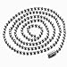 COOLSTEELANDBEYOND Mens Women Steel Microphone Pendant Necklace with Black Cubic Zirconia, 23.6 inches Ball Chain
