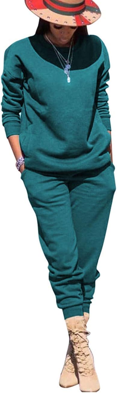 Women's 2 Piece Tracksuit Outfits, Long Sleeve Pullover Sweatshirt and Jogging Pants Set