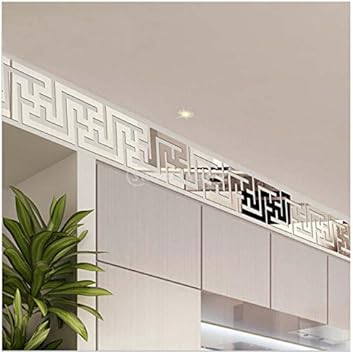 Yingwei Silvery 3d Mirror Ceiling Borders Wall Sticker Art Wall