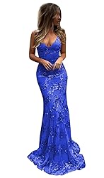 POMUYOO Royal Blue Mermaid Prom Dresses for Women