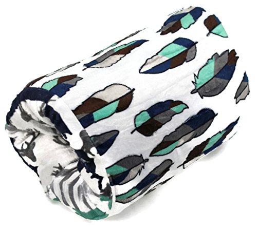 Dear Baby Gear Deluxe Reversible Nursing Arm Pillow, Woodland Bear Quilt/Feathers Navy Mint