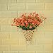 E-HAND Artificial Daffodils Flowers,Fake Plant Outdoor Faux Red Orange Flora Greenery Bushes Fence Indoor Outside Decor