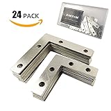 ZobiDobi 90 Degree Flat Corner Brace, 24-Pack, Silver Tone - 12 Pcs for 2
