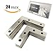 ZobiDobi 90 Degree Flat Corner Brace, 24-Pack, Silver Tone - 12 Pcs for 2