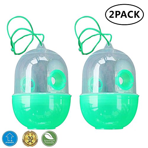 2 Pack Reusable Wasp Trap - Outdoor Wasp Killer Insect Catcher Honey Bee Trap- Effectively Lures for Yellow Jackets, Bees, Wasps, Hornets, Bugs and More