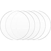 DARENYI 5Pcs Round Acrylic Plexiglass Sheets, 8 inch Clear Acrylic Disc | 0.06" Thick Flexible Plexiglass Disc with Protective Film, Circle Plastic Boards Panels for DIY Craft, Painting, Signs