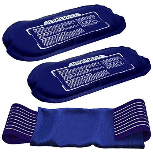 Ice Pack, 2 Reusable Hot and Cold Ice Packs for Injuries, Joint Pain, Muscle Soreness and Body Inflammation - Reusable Gel Wraps - Adjustable & Flexible for Knees, Back, Shoulders, Arms and Legs