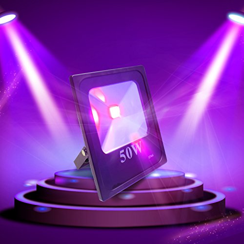 Exulight UV LED Flood Light, 50W High Power UV Ultraviolet Blacklight 85V-265V AC IP66 waterproof for Parties,Curing, Glue, Blacklight, fishing, Aquarium with US plug (50W) - Thumbnail 3