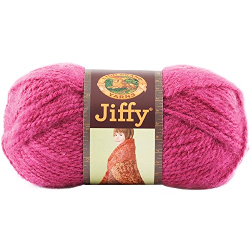 Lion Brand Yarn 450-196C Jiffy Yarn, Shocking Pink