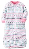 Carters One Piece Zoo Animals Micro Fleece Sleep Bag or Sack (0-9 Months, Pink Multi)