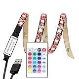BEILAI 50cm USB 5V LED Strip Light Kit, Bias Lighting 5050 LED TV Background Lighting With RF Wireless Remote Controller for HDTV, Desktop, Monitors, Home decoration