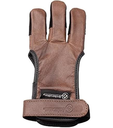 Bear Archery Guanto Tiro Con Arco 3 Dita - Pelle Pieno Fiore Per Archi Tradizionali