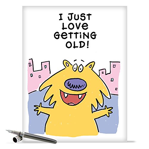 J9673 Jumbo Funny Birthday Card: Love Getting Old With Envelope (Extra Large Version: 8.5'' x 11'')