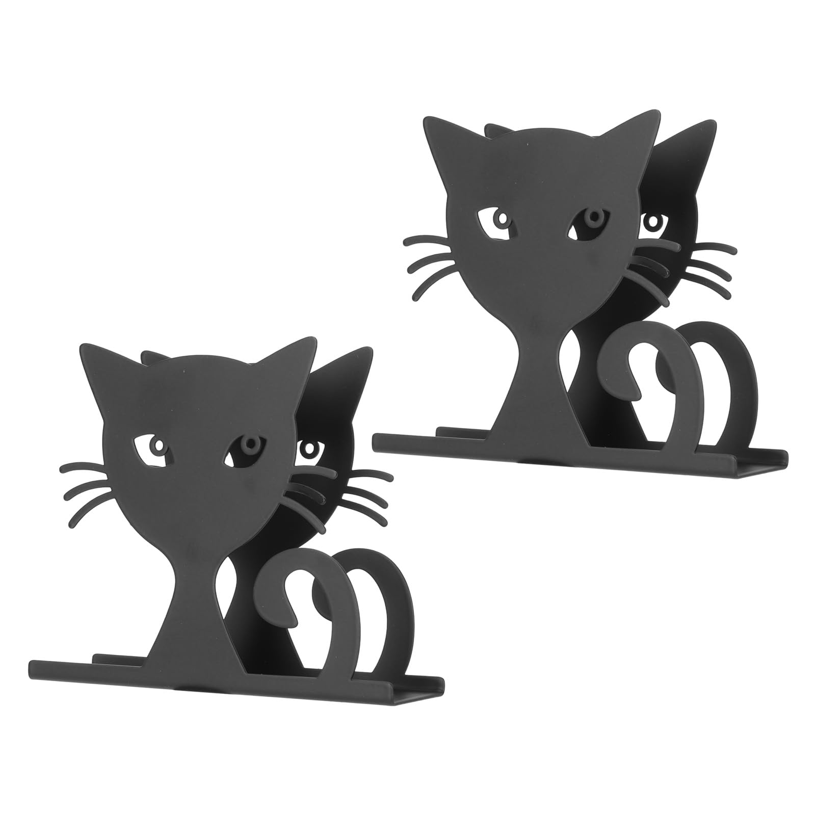 Changor Black Acrylic Napkin Holder, Dining Table Napkin Holder, 2pcs Cat Shape Paper Napkin Holder, Tissue Dispenser Napkin Organizer for Kitchen, or Dinner Party Accessory