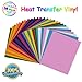 Makerfun Heat Transfer Vinyl, Permanent Adhesive Backed Vinyl Sheets Assorted Colors - 26 Pack of 12 x 10