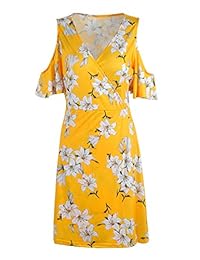 Vestido de mujer sexy con cuello en V y estampado floral