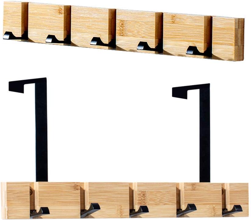 Encozy Over The Door Hooks,Foldable Wooden Wall Hooks,Bamboo Wood Board