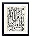 Vintage Keys Illustration Vintage Dictionary Art Print, Antique Wall Art Home Decor, Modern Boho Poster, Farmhouse Decoration Living Room Bedroom Office 8x10 Inches, Ready To Frame