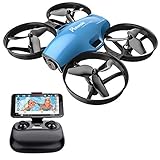 Potensic A30W WiFi FPV Drone 720P HD Camera, RC Quadcopter for Beginners with Altitude Hold, Headless Mode, One Button Take Off/Landing, Emergency Stop-Blue