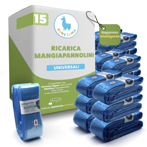 15 Recambios para Papelera de Pañales Universales – Compatibles con Tommee Tippee Twist & Click, Sangenic Tec, Simplee, Angelcare y Más - Bolsas Antiodor Perfumadas