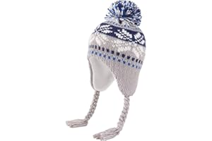 corfhy Winter Peruvian Hat Earflap Fleece Lined Pompon Knit Hat Beanie Beanie Hat Kids Warm Winter Hat