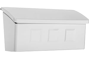 Architectural Mailboxes Wayland Galvanized Steel Wall Mount Mailbox, 2689W-10, White, Small Capacity