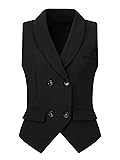 Allegra K Women's Suit Vest Double Breasted